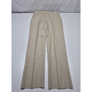 VTG Majer Dress Pants Mens 36x36 Beige Wool Super 100s Flat Front Unhemmed NWT